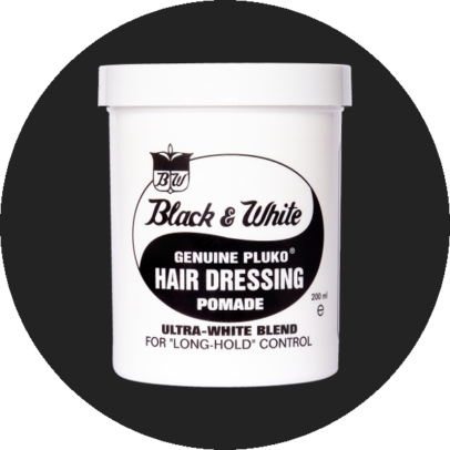 BLACK & WHITE GENUINE PLUKO HAIR DRESSING POMADE STRONG FORMULA