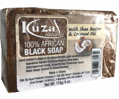 Kuza 100% AFRICAN BLACK SOAP WITH SHEA BUTTER AND COCONUT OIL