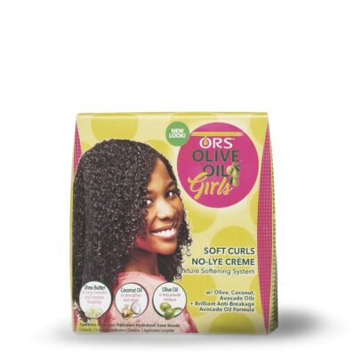 ORS OLIVE OIL GIRLS SOFT CURLS NO-LYE CREME TEXTURE SOFTENING SYSTEM KIT