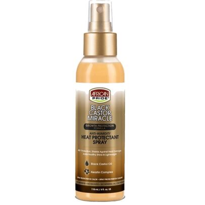 African Pride Black Castor Miracle Anti-Humidity Heat Protectant Spray