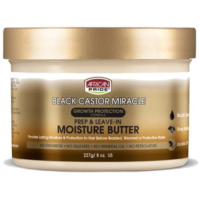 African Pride Black Castor Miracle Prep & Leave-In Moisture Butter