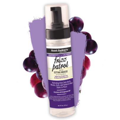 Aunt Jackie's GRAPESEED FRIZZ PATROL Anti-Poof TWIST & CURL SETTING MOUSSE