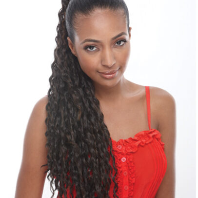 JANET COLLECTION AVOCADO DRAWSTRING PONYTAIL
