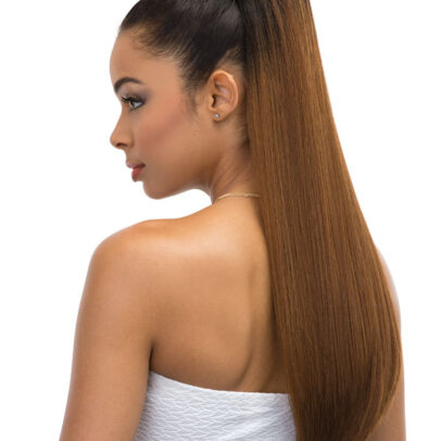 JANET COLLECTION PEACH DRAWSTRING PONYTAIL