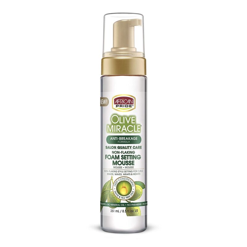 African Pride Olive Miracle Non-Flaking Foam Setting Mousse