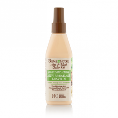 CREME OF NATURE ALOE & BLACK CASTOR OIL Reconstructing Anti-Breakage Leave-In