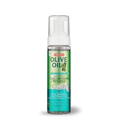 ORS OLIVE OIL MAX MOISTURE SUPER SOFT STYLE CURL DEFINING MOUSSE INFUSED WITH RICE WATER & ELECTROLYTES
